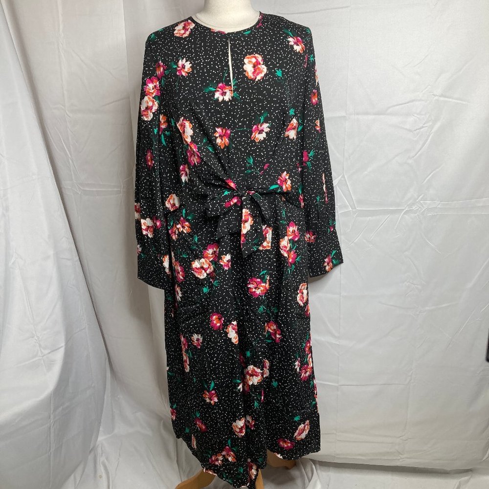 Influence Ditsy Black Floral Print Dress